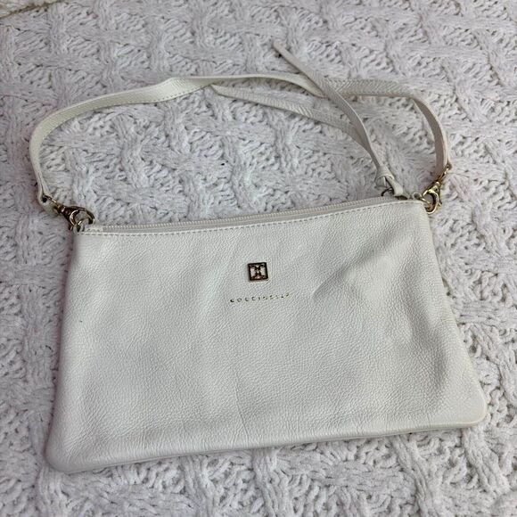 Coccinelle White Leather Crossbody Sling Bag w/ Gold Hardware - Italian Style - Picture 6 of 6